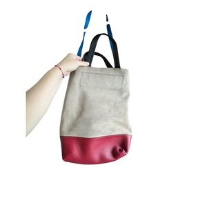 Rag & Bone Walker Convertible Tote Bag Suede Leather Red‎ Bottom